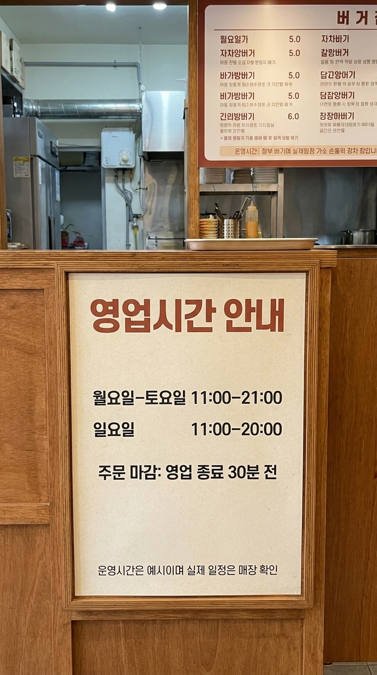 로컬 4대 허브 [샘플] 햄버거가게 운영 후 사진